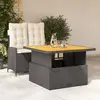 Image de vidaXL Ensemble à manger de jardin coussins 2pcs noir résine tressée