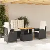 Image de vidaXL Ensemble à manger de jardin 4 pcs avec coussins noir