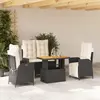 Image de vidaXL Ensemble à manger de jardin 4 pcs avec coussins noir