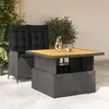 Image de vidaXL Ensemble à manger de jardin coussins 2pcs noir résine tressée