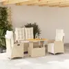 Image de vidaXL Ensemble à manger de jardin coussins 4 pcs beige résine tressée