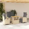 Image de vidaXL Ensemble à manger de jardin coussins 4 pcs beige résine tressée