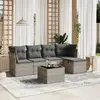 Image de vidaXL Salon de jardin 6 pcs avec coussins gris clair résine tressée