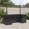 Image de vidaXL Salon de jardin 6 pcs avec coussins noir résine tressée