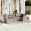 Image de vidaXL Salon de jardin avec coussins 7pcs mélange beige résine tressée