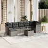 Image de vidaXL Salon de jardin 8 pcs avec coussins gris résine tressée