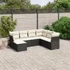 Image de vidaXL Salon de jardin 7 pcs avec coussins noir résine tressée