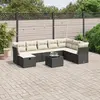 Image de vidaXL Salon de jardin 9 pcs avec coussins noir résine tressée