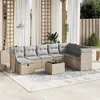 Image de vidaXL Salon de jardin avec coussins 9pcs mélange beige résine tressée