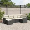 Image de vidaXL Salon de jardin 6 pcs avec coussins noir résine tressée