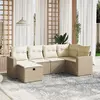 Image de vidaXL Salon de jardin avec coussins 6 pcs beige résine tressée
