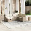 Image de vidaXL Salon de jardin avec coussins 7 pcs beige résine tressée