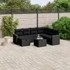 Image de vidaXL Salon de jardin 8 pcs avec coussins noir résine tressée