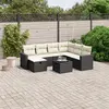 Image de vidaXL Salon de jardin 8 pcs avec coussins noir résine tressée