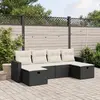 Image de vidaXL Salon de jardin 6 pcs avec coussins noir résine tressée