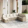 Image de vidaXL Salon de jardin avec coussins 8 pcs beige résine tressée