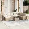 Image de vidaXL Salon de jardin avec coussins 9 pcs beige résine tressée