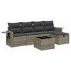 Image de vidaXL Salon de Jardin avec Coussins 6 pcs, Canapés de Terrasse, Ensemble de Meubles de Patio, Mobilier d'Extérieur, Gris clair Résine Tressée