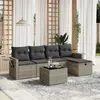 Image de vidaXL Salon de jardin 6 pcs avec coussins gris clair résine tressée