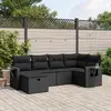 Image de vidaXL Salon de jardin 6 pcs avec coussins noir résine tressée