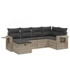 Image de vidaXL Salon de jardin 6 pcs avec coussins gris clair résine tressée