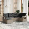 Image de vidaXL Salon de jardin 6 pcs avec coussins gris clair résine tressée