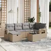 Image de vidaXL Salon de jardin avec coussins 7pcs mélange beige résine tressée