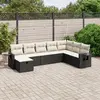 Image de vidaXL Salon de jardin 8 pcs avec coussins noir résine tressée