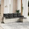 Image de vidaXL Salon de jardin 5 pcs avec coussins gris clair résine tressée