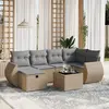 Image de vidaXL Salon de jardin avec coussins 7pcs mélange beige résine tressée