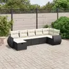 Image de vidaXL Salon de jardin 7 pcs avec coussins noir résine tressée