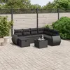 Image de vidaXL Salon de jardin 8 pcs avec coussins noir résine tressée