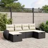 Image de vidaXL Salon de jardin 6 pcs avec coussins noir résine tressée