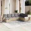 Image de vidaXL Salon de jardin avec coussins 8pcs mélange beige résine tressée