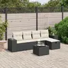 Image de vidaXL Salon de jardin 6 pcs avec coussins noir résine tressée