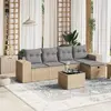 Image de vidaXL Salon de jardin avec coussins 6pcs mélange beige résine tressée