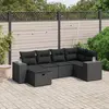 Image de vidaXL Salon de jardin 6 pcs avec coussins noir résine tressée