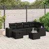 Image de vidaXL Salon de jardin 7 pcs avec coussins noir résine tressée