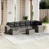 Image de vidaXL Salon de jardin 8 pcs avec coussins gris clair résine tressée