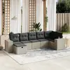 Image de vidaXL Salon de jardin avec coussins 7 pcs gris résine tressée