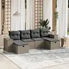 Image de vidaXL Salon de jardin 6 pcs avec coussins gris clair résine tressée