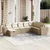 Image de vidaXL Salon de jardin avec coussins 8 pcs beige résine tressée