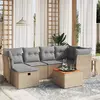 Image de vidaXL Salon de jardin avec coussins 7pcs mélange beige résine tressée