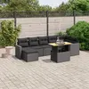 Image de vidaXL Salon de jardin 8 pcs avec coussins noir résine tressée