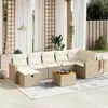 Image de vidaXL Salon de jardin avec coussins 8 pcs beige résine tressée
