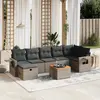 Image de vidaXL Salon de jardin 8 pcs avec coussins gris résine tressée