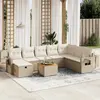Image de vidaXL Salon de jardin avec coussins 9 pcs beige résine tressée