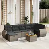 Image de vidaXL Salon de jardin 8 pcs avec coussins gris résine tressée