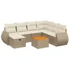 Image de vidaXL Salon de jardin avec coussins 8 pcs beige résine tressée