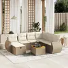 Image de vidaXL Salon de jardin avec coussins 8 pcs beige résine tressée